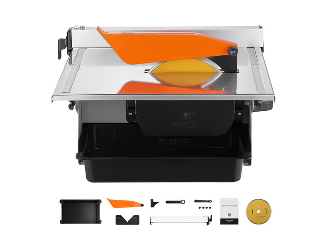 VEVOR Wet Tile Saw 7 Inch 65Mn Steel Blade 3600 RPM Tile Cutter Wet Saw, for Cutting Tiles and Stones, 0-45° Adjustable Bevel Cut, Powerful Motor,...