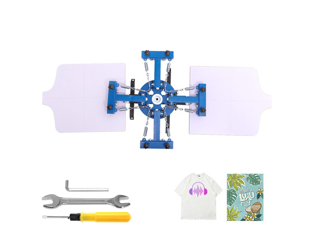 VEVOR Screen Printing Machine 4 Color 2 Station Silk Screen Printing Press, 21.3 x 17.7 in, 360° Rotatable, Accurate Positioning, Powder-Coated...