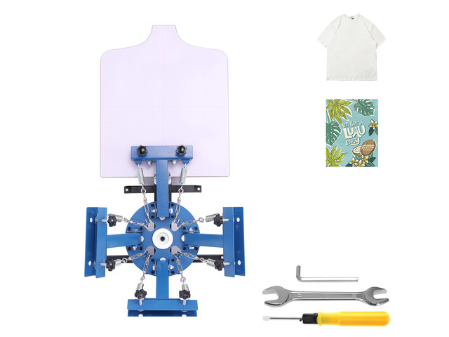 VEVOR Screen Printing Machine 4 Color 1 Station Silk Screen Printing Press, 21.3 x 17.7 in, 360° Rotatable, Accurate Positioning, Powder-Coated...