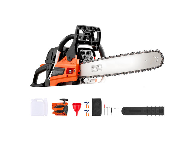 VEVOR Gas Powered Chainsaw 20 Inch 62CC 3.8HP 2 Stroke Engine Gas Chainsaw, for Wood Cutting, Tree Trimming & Land Clearing, Throttle-Synced Choke,...