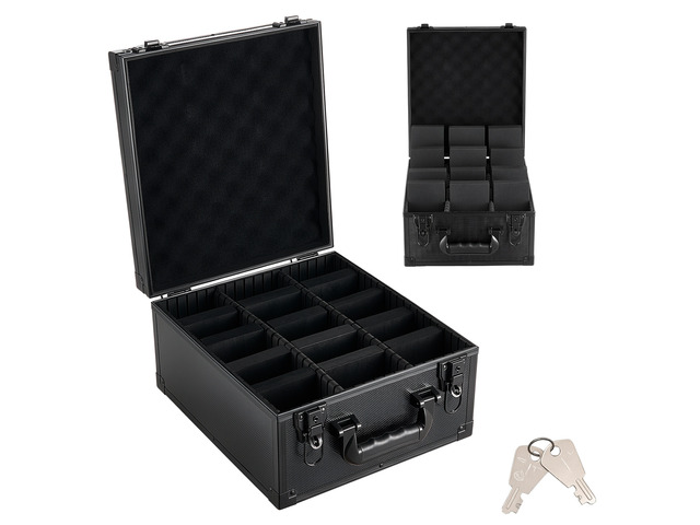 VEVOR Graded Card Case 3 Row 150 PSA Slab Storage Box with Secure Lock, Baseball Sports Trading Cards Holder Collector with 12 Dividers, Key, Holds...
