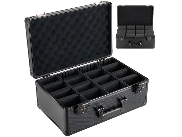 VEVOR Graded Card Case 4 Row 152 PSA Slab Storage Box TSA Approved Lock, Baseball Sports Trading Cards Holder Collector, with 12 Dividers, Holds...