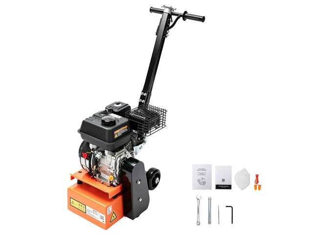 VEVOR Concrete Scarifier, 3700W 2500 RPM Walk-Behind Floor Planer Grinder, Carbide Cutters, 1/8 in Adjustable Depth, Vacuum Port for Surface...