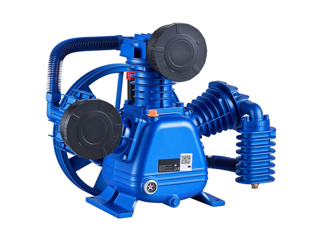 VEVOR Air Compressor Pump Head, 5HP 14.9CFM, 3-Cylinder Oil Lubricated Air Compressor Pump Head, Dual Stage Cast Iron Replacement Head with Max...