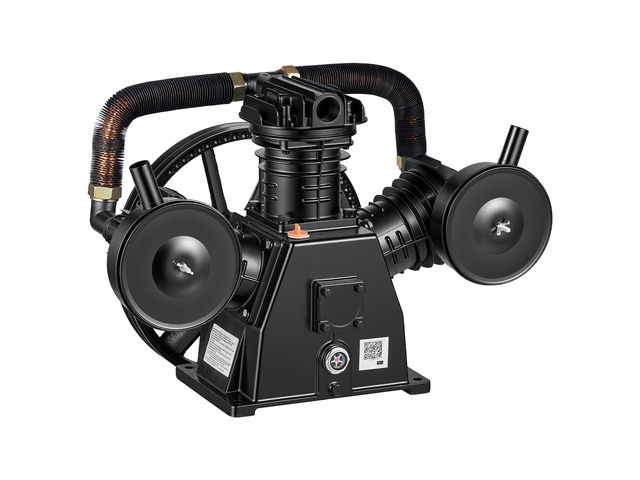 VEVOR Air Compressor Pump Head, 7.5HP 19.3CFM, 3-Cylinder Oil Lubricated Air Compressor Pump Head, Single Stage Cast Iron Replacement Head with Max...