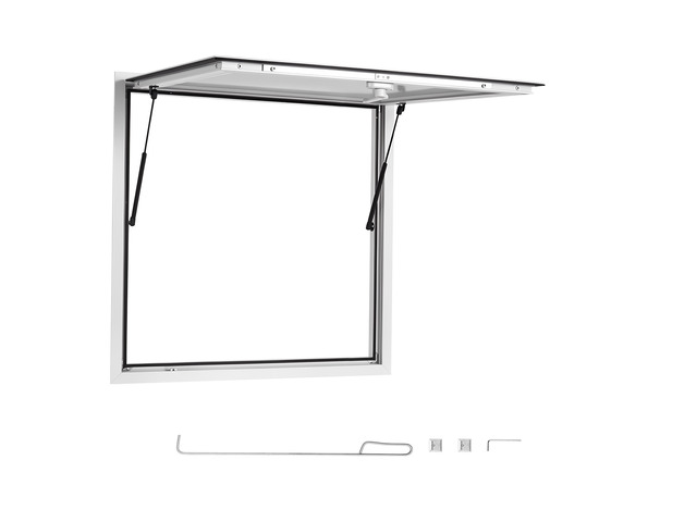 VEVOR Concession Window 36x36 in Aluminum Alloy Frame Service Window, for Food Truck, Up to 85 Degrees Stand Serving with Awning Door and Drag...