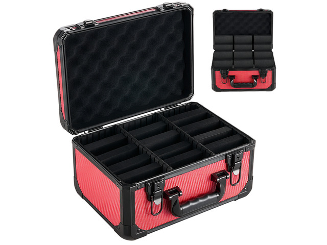VEVOR Graded Card Case 3 Row 96 PSA Slab Storage Box with Secure Lock, Baseball Sports Trading Cards Holder Collector with 12 Dividers, Key, Holds...