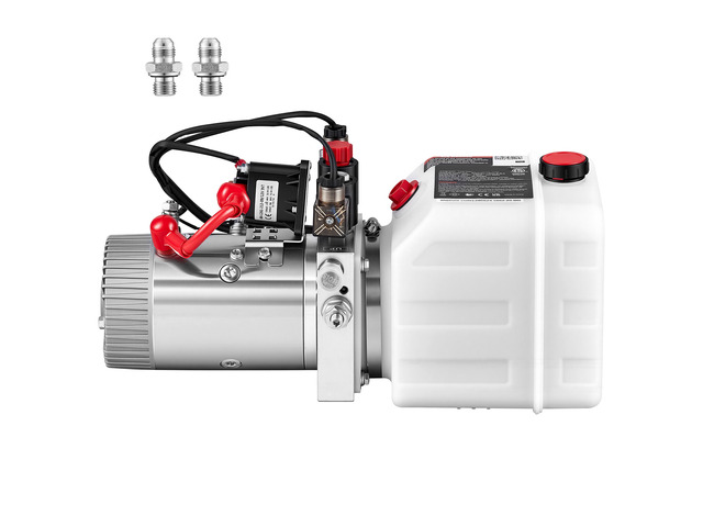 VEVOR 3 Quart Hydraulic Pump, Double Acting Dump Trailer Pump, 3200PSI Max Relief Pressure & 0.91 GPM Flow Rate, DC12V 1.6KW Hydraulic Power Unit...