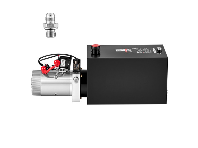 VEVOR 15 Quart Hydraulic Pump, Single Acting Dump Trailer Pump, 3200PSI Max Relief Pressure, 0.91 GPM Flow Rate, DC12V 1.6KW Hydraulic Power Unit...