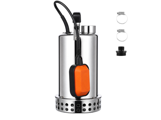 VEVOR Submersible Water Pump 1 HP 4400 GPH Sump Pump with Float Switch, Portable Water Removal, Stainless Steel Material, for Swimming Pool...