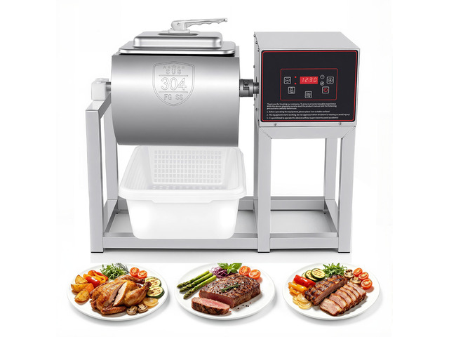 VEVOR Commercial Meat Tumbler Marinator, 18L Tumbling Marinating Machine, for Chicken Steak Pork Restaurant, Stainless Steel Vacuum Curing Machine,...