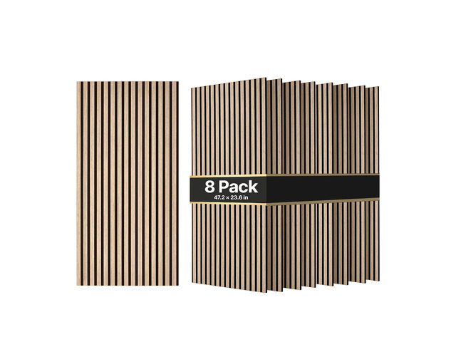 VEVOR Wood Wall Panels, 47.2 x 23.6 inches, Walnut Acoustic Slat Panels, Sound Absorbing for Living Rooms, Bedrooms, Offices, and Studios, Interior...