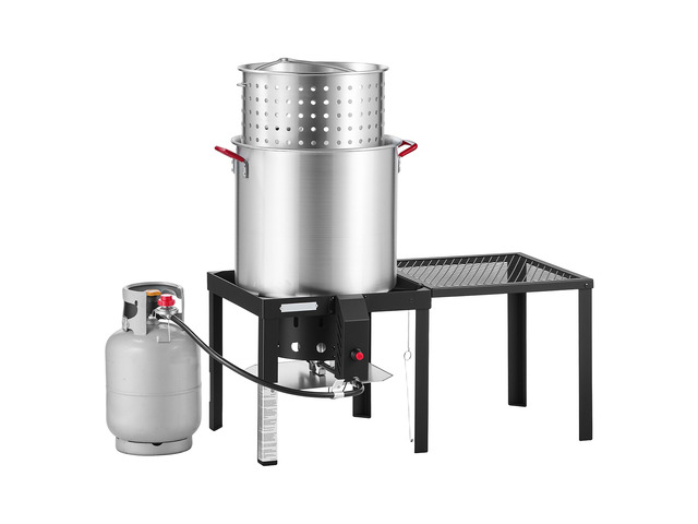 VEVOR 60 Qt Seafood Boiling Kit with Strainer, Aluminum Crawfish Boiler, Outdoor Backyard Cooking for Crab, Shrimp, Lobster, Deep Fryer Steamer Set...
