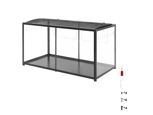 VEVOR Hamster Cage 47.2'x23.6'x25.4' 360° Viewing Metal Hamster Habitat, Transparent Small Animal Cage with Top Access & Front Door, Large Portable...