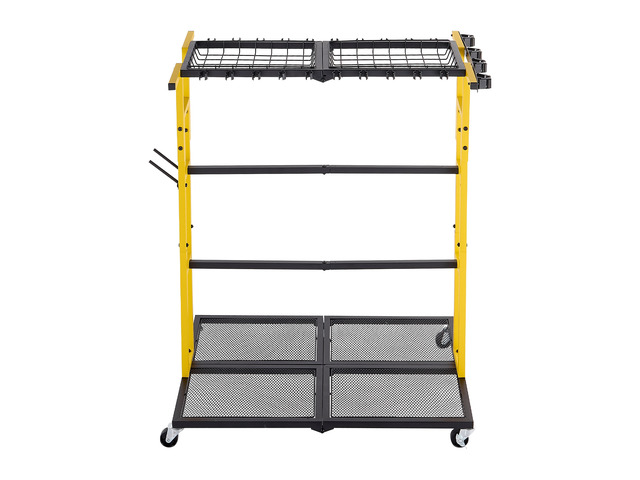 VEVOR Garden Tool Organizer with Wheels, Large Metal Garage Storage Rack, for Rakes/Shovels/Brooms/Long Farming Tools, Yard Utility Holder for...