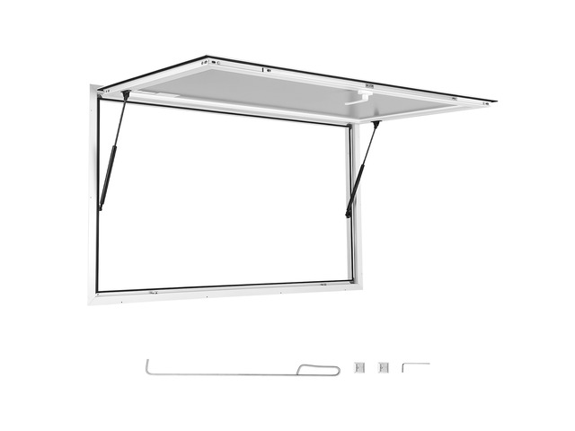 VEVOR Concession Window 60x36 in Aluminum Alloy Frame Service Window, for Food Truck, Up to 85 Degrees Stand Serving Windows with Awning Door and...