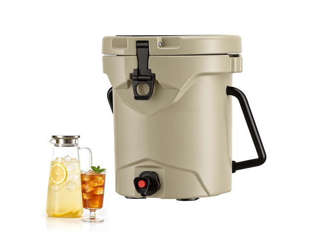 VEVOR Insulated Beverage Dispenser 2.5 Gallon Hot and Cold Beverage Server, for Camping Outdoor Events Parties, Leakproof Ice Water Drink Cooler,...