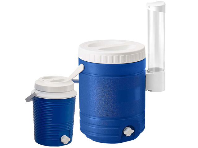 VEVOR Insulated Beverage Dispenser 2 Gallon + 4.8 Gallon with Cup Holder, for Camping Outdoor Event Parties, Leakproof Ice Water Drink Cooler, with...