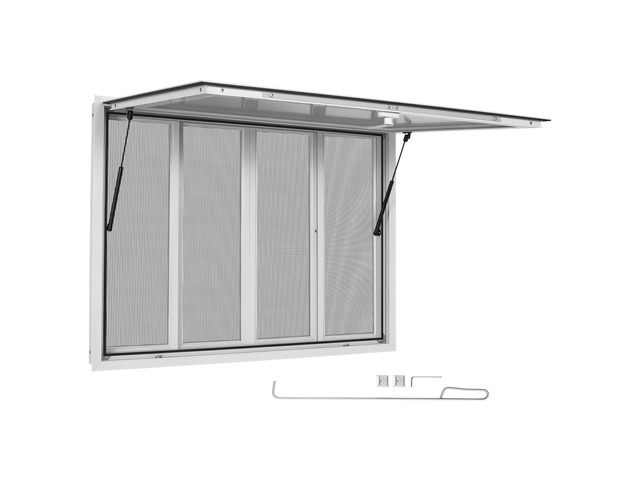VEVOR Concession Window 48x36 in Aluminum Alloy Frame Service Window, for Food Truck, Up to 85 Degrees Stand Serving with 4 Sliding Screen Windows,...