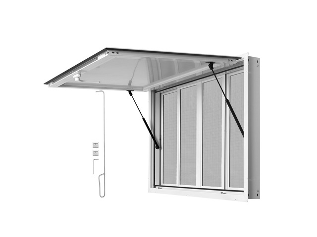 VEVOR Concession Window 45x30 in Aluminum Alloy Service Window, for Food Truck, Up to 85 Degrees Stand Serving with 4 Sliding Screen Windows,...