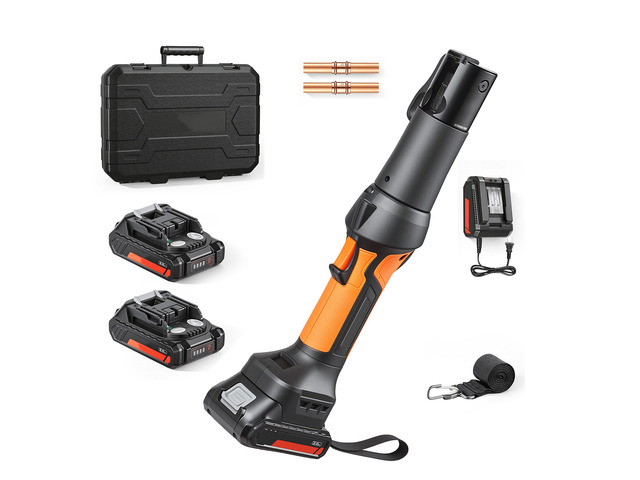 VEVOR Press Tool, 18V Electric Pipe Crimping Tool, 24KN Compact Stable Output, 360 ° Rotating Head, Straight-Style, with 2pcs 2AH Battery, Fast...