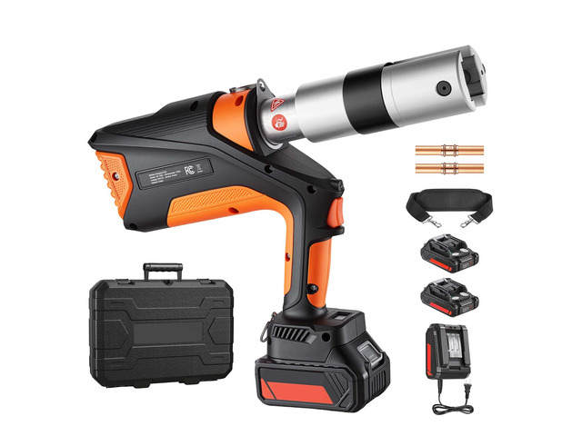 VEVOR Press Tool, 18V Electric Pipe Crimping Tool, 32KN Powerful Standard Output, Brushless Motor, 360 ° Rotating Head, with 2pcs 4AH Battery, Fast...