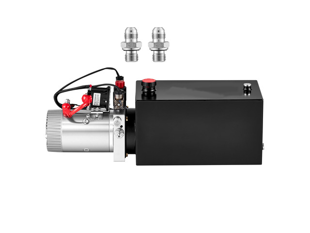 VEVOR 10 Quart Hydraulic Pump, Double Acting Hydraulic Trailer Pump, 3200PSI Max Relief Pressure, 0.91GPM Flow Rate, DC12V 1.6KW Power Unit for...