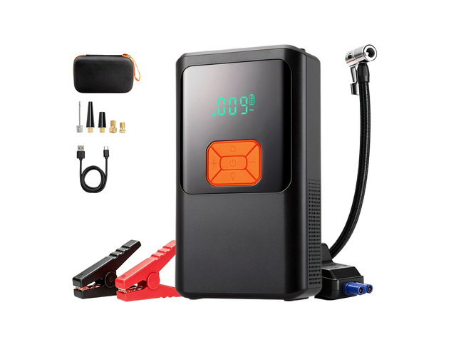 VEVOR Jump Starter with Air Compressor 4000A Peak Car Battery Jump Box, Portable for 9.0L Gas / 8.0L Diesel, 150 PSI Auto-Shutoff Tire Inflator,...