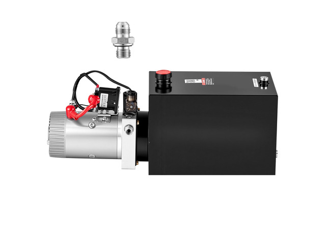 VEVOR 12 Quart Hydraulic Pump, Single Acting Hydraulic Power Unit, 3200 PSI Max Relief Pressure, 0.91 GPM Flow Rate, DC12V 1.6KW Power Unit for...