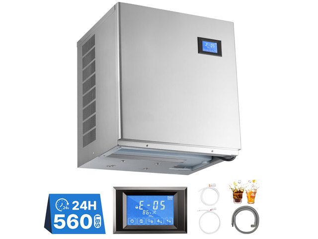 VEVOR Commercial Ice Maker Machine 560 Lbs/24H Stainless Steel Head Only, Ice-Making for Restaurant Bar Cafe Hotel, Ice Ready in 15 Mins, with...