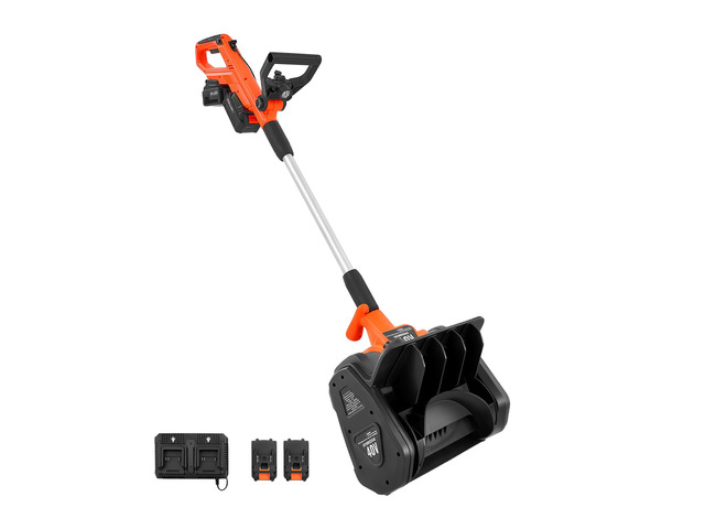 VEVOR Electric Snow Shovel 40V 13.5' Battery-Powered Cordless Snow Blower, for Driveway Patio Deck, Includes 2 x 4Ah Batteries & Charger, 20 ft...