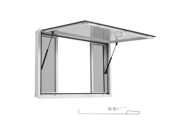 VEVOR Concession Window 60x36 in Aluminum Alloy Frame Service Window, for Food Truck, Up to 85 Degrees Stand Serving with 4 Sliding Screen Windows,...