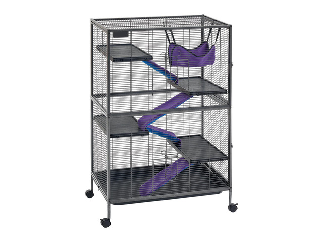 VEVOR Metal Small Animal Cage 50'H 5-Tier Rolling Ferret Cage On Wheels, 0.55' Wire Spacing Large Cages with Hammock, Ramps, Tray & Doors for...