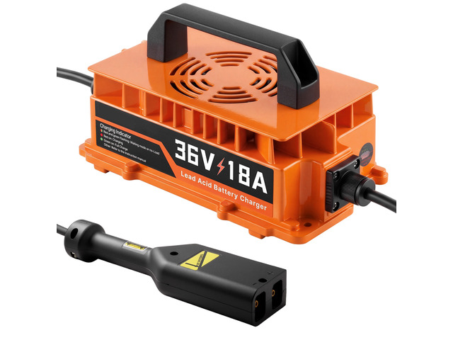 VEVOR Golf Cart Battery Charger 36V 18A EZGO Smart Charger D Style Plug, Only for Lead Acid Battery, Aluminum Alloy Shell, Trickle Charging, LED...