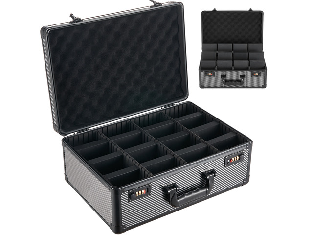 VEVOR Graded Card Case 4 Row 162 PSA Slab Storage Box with Combination Lock, Baseball Sports Trading Cards Holder Collector with 12 Dividers, Holds...