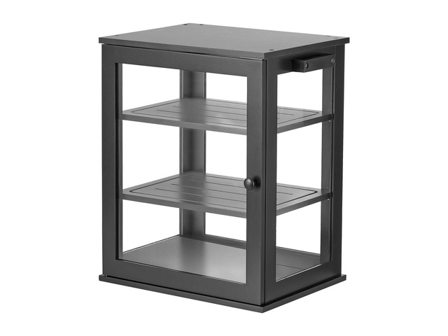 VEVOR Bread Box for Kitchen Counter Bamboo Wood Storage Container Black, for Homemade Bread, Under Cabinet, and Pantry, Triple Layer Farmhouse...