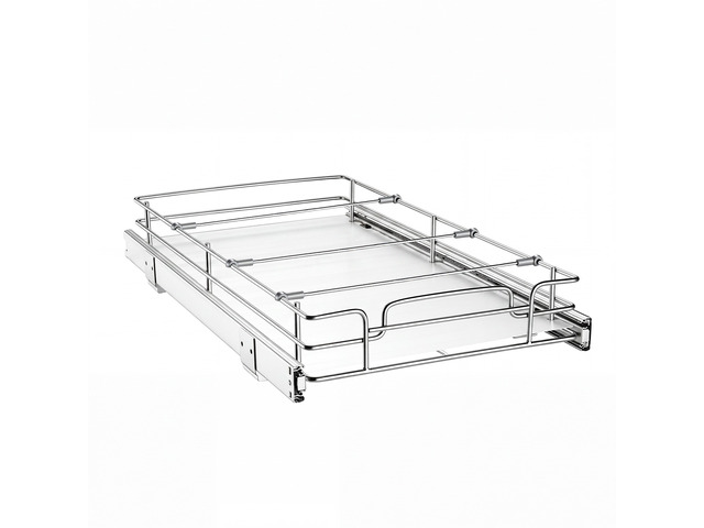 VEVOR Pull Out Cabinet Organizer 12.2'W x 20.98'D Steel Slide Out Drawers, for Kitchen Bathroom Pantry Home Organization, Chrome-Plated Finish,...