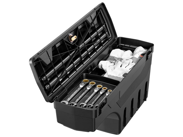 VEVOR Truck Bed Storage Box, 6.6 Gal/25 L Waterproof ABS Wheel Well Tool Box with Anti-Theft Combination Lock, Compatible with 1997-2014 Ford...