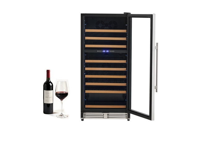 VEVOR 24 inch Wine Fridge 90-Bottle Wine Cooler Refrigerator for Home Bar, Dual Zone, Built-in or Freestanding Compressor Wine Cellar, with Lock,...