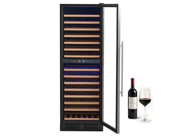 VEVOR 24 inch Wine Fridge 160-Bottle Wine Cooler Refrigerator for Home Bar, Dual Zone, Built-in or Freestanding Compressor Wine Cellar, with Lock,...