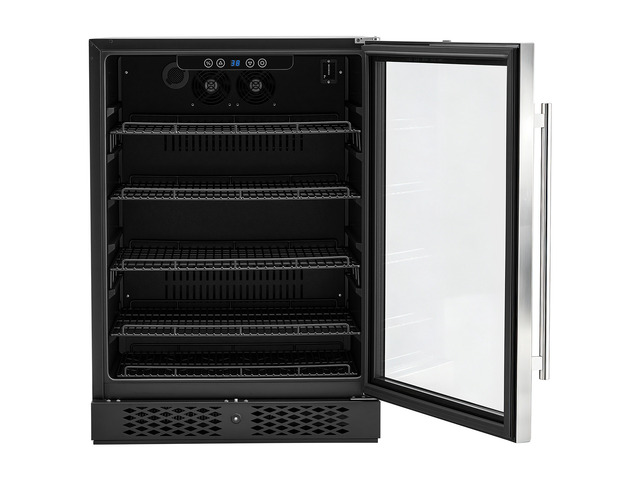 VEVOR 24 inch Wine Fridge 180 Can Beverage Cooler Refrigerator for Home Bar, Under Counter Built-in or Freestanding Compressor Refrigerator, with...