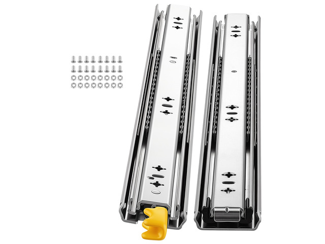 VEVOR Heavy Duty Drawer Slides, 22 inch 250 lbs with Lock Side Mount Rails, for Cabinets, Kitchen, Workbench, RV, 3-Fold Full Extension Ball...