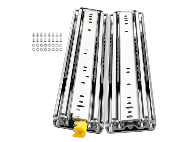 VEVOR Heavy Duty Drawer Slides, 26 inch 500 lbs with Lock Side Mount Rails, for Cabinets, Kitchen, Workbench, RV, 3-Fold Full Extension Ball...