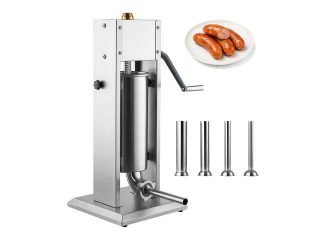 VEVOR Manual Sausage Stuffer 11 lbs/ 5L Vertical Meat Maker Stainless Steel, for Home Camping Outdoor Grill BBQ, Dual-Speed Meat Stuffer,...