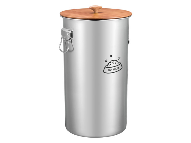 VEVOR Stainless Steel Dog Food Storage Container 30 lbs/9.25 Gal Capacity, for Living Room Kitchen, Airtight Lid & Dual Handles, 35L Large Metal...