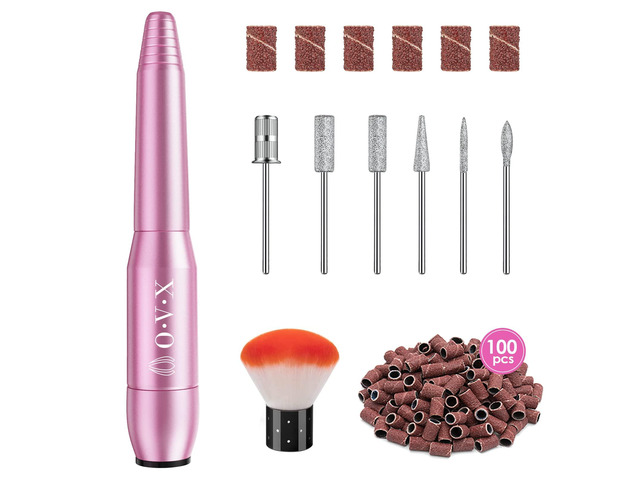 Portable Electric Nail Drill File Machine with Acrylic Nail Kit Set Professional 20000rpm Manicure Pedicure with Sanding Bands Brush for Nail Art...