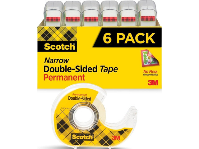 Permanent Double Sided Tape, Card Making and Holiday Scrapbooking Supplies, Alternative to Gift Wrap Tape for Wrapping Presents, 0.50 in. x 500...