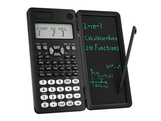 82MS Scientific Calculator 240 Functions 2-Line Display for Middle Students Scientific Calculator with Notepad, Middle and High Students Back to...