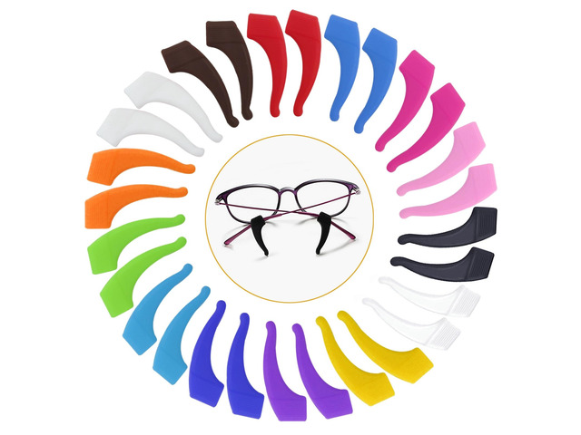 YINGFENG 20 Pairs Multicolored Anti-slip Eyeglass Ear Grips Hook, Kids and Adults Sport Eyeglass Strap Holder, Eyewear Retainer with Box, Silicone...