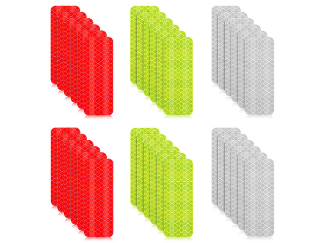 30 Pcs Reflective Stickers, Warning Safety Reflector Tape, 1.18 x 3.25 Inch Reflective Tape Outdoor Waterproof for Bicycles, Motorcycles, Clothing,...